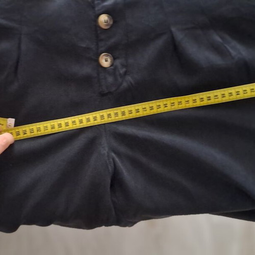 ZARA TRF Black Lyocell Button-Front Pleated Culottes, Size S