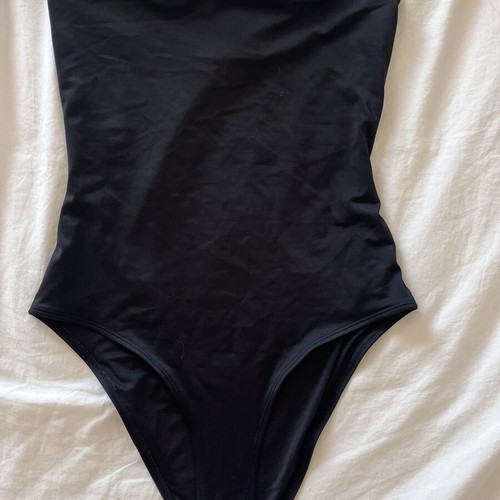 Monki black tube top one-piece swimsuit, size M