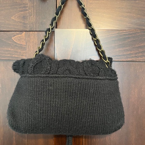 Guy Laroche knitted women's shoulder bag new black