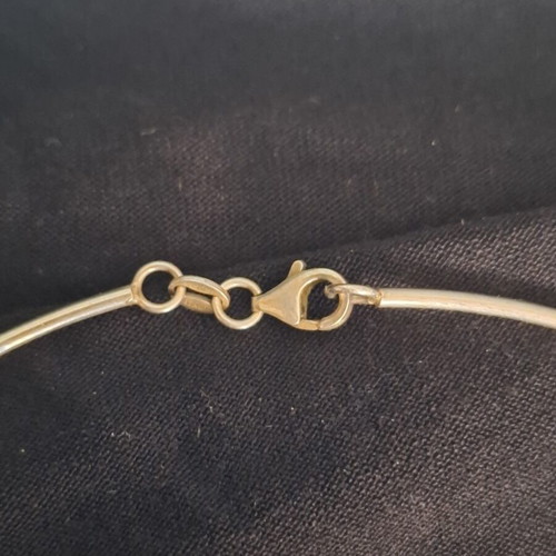 Silver geometric choker necklace with triple pendant like new