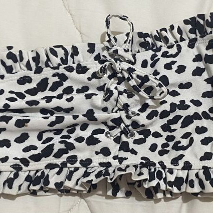 Unique21 Dalmatian Off-Shoulder Bikini Top size S like new