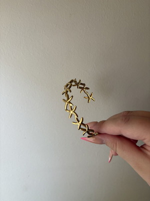 Gold Stainless Steel Bracelet with Starfish Design like new