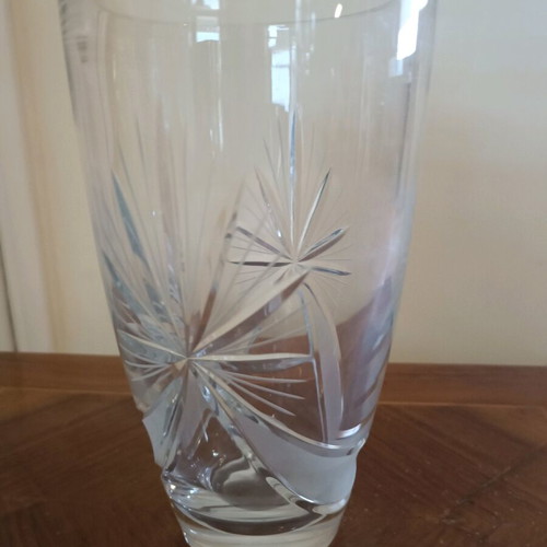Crystal vase vintage 22 cm used