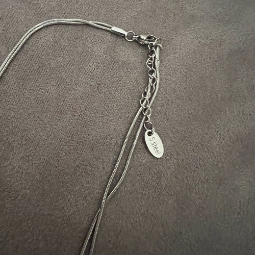 Stainless steel double necklace with details new