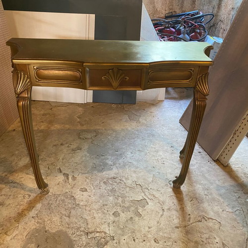 Classic console table with gold patina used, handmade Greek design