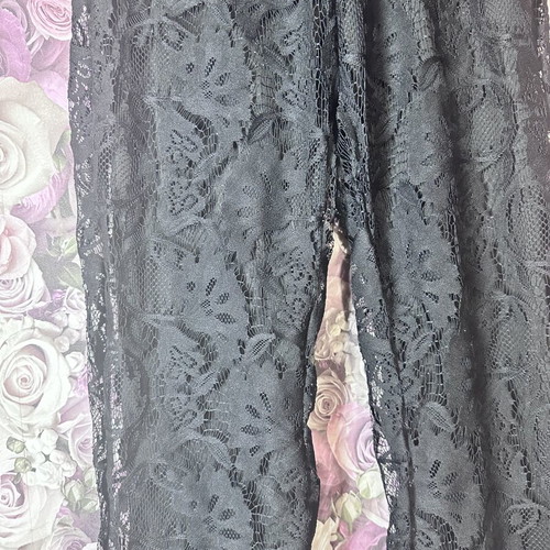 Black lace flared pants size 158/164 like new, floral design