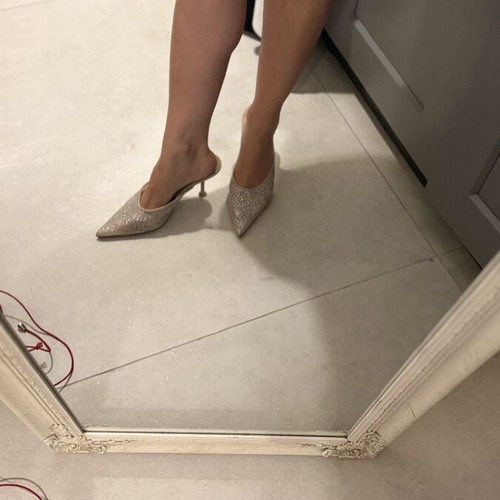 Mule glitter beige Zara shoes like new size 38