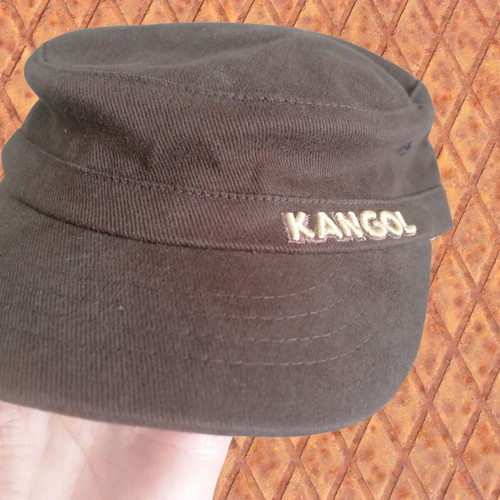 Kangol Army Style Hat like new, children's medium, brown cotton twill