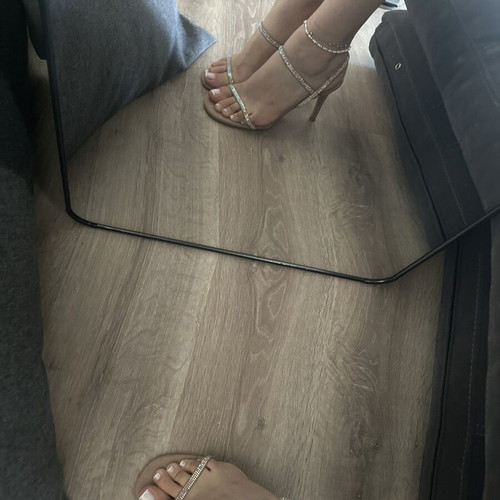 Steve Madden girl sandals with rhinestones, used, size 40, silver