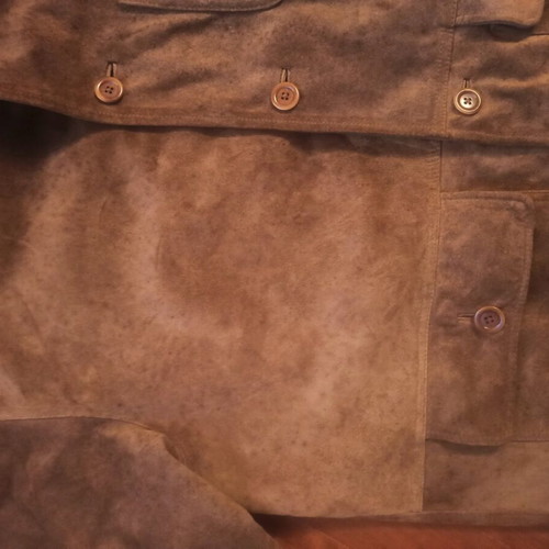 Men's leather suede jacket Gap used, size L-XL, beige brown