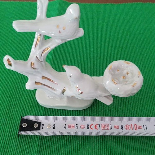 Porcelain decorative figure with birds like new