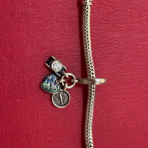 Pandora travel charm like new, blue and turquoise
