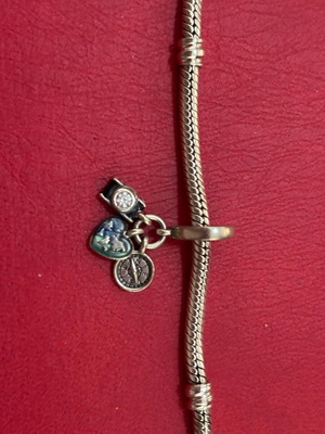Pandora travel charm like new, blue and turquoise