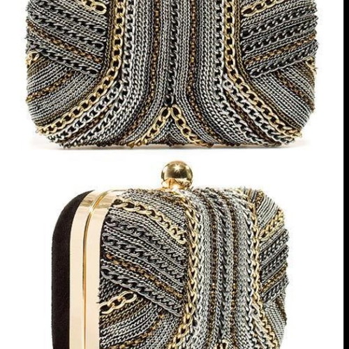 Zara clutch like new, gold and silver