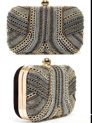 Zara clutch like new, gold and silver