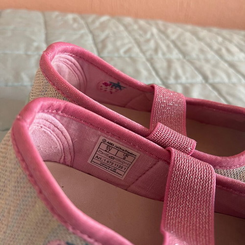 Peppa Pig children's fabric ballerina shoes used, size 27, pink