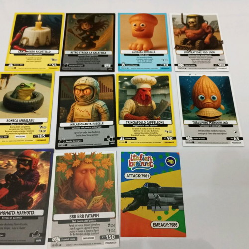 Italian Brainrot card collection of 10 like new, rare and collectible