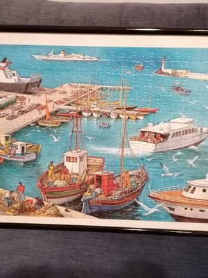 Παζλ 500 κομματιών μεταχειρισμένο με θέμα άγνωστο λιμάνι και κορνίζα