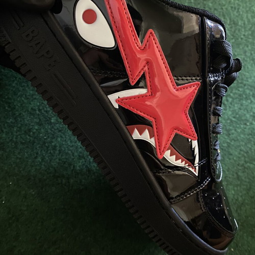 Bape Bapesta Low Shark Black Red sneakers new, size 44