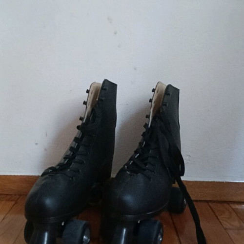 Roller skates refurbished, one with torn sole