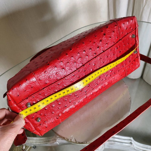 Leather vintage shoulder and handbag red like new Italy