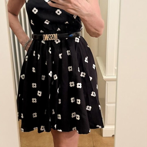 True Love Cocktail Floral Dress open back size S like new, black and white