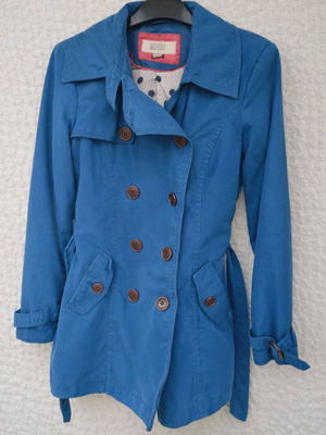 Bershka blue trench coat size S like new