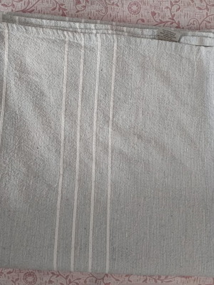 Sofa throw used 180x180 cm striped blue-gray and white