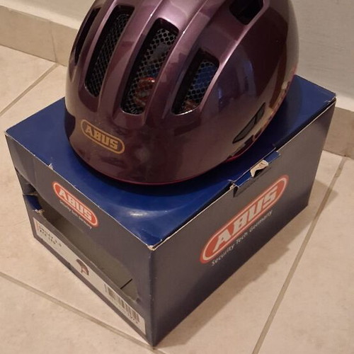 Abus Smiley 3.0 ACE LED kids helmet medium 50-55 cm purple/fuchsia like new