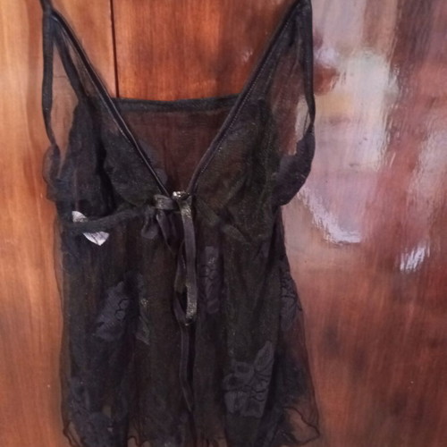 Black Babydoll Milena by Paris new, lace floral pattern