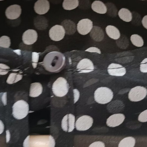 Terranova transparent polka dot top black with white dots like new