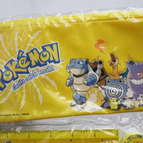 Pokemon School Kit vintage 1998 με κασετίνα, χάρακα και σβήστρα Nintendo καινούργιο