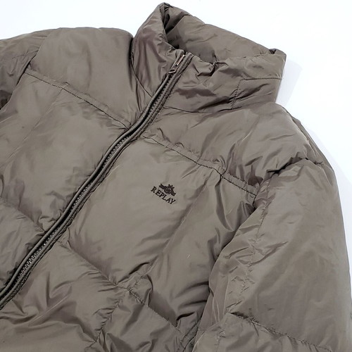 Replay Down Puffer jacket like new, men's M-L, brown and green