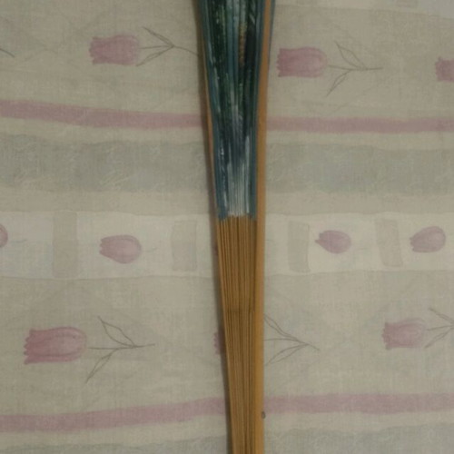 Giant fan used with African jungle design, wooden 100x50 cm