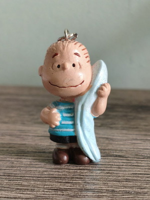 Linus Van Pelt Mini Figure Keychain used, vintage Peanuts