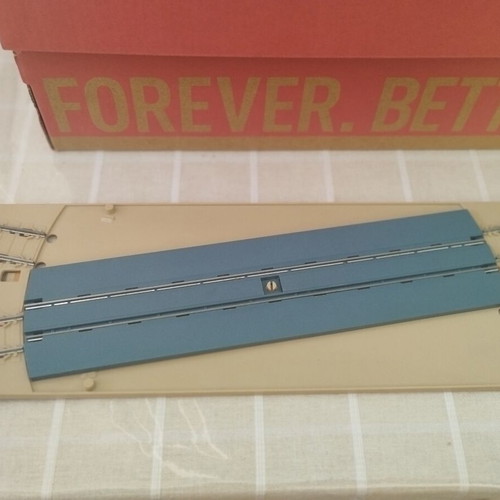 HO scale railway switch parts with bridge pieces and direction change base