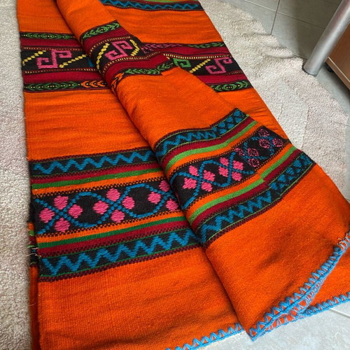Handwoven handmade blanket - rug from Crete like new