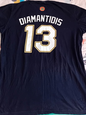 Panathinaikos basketball t-shirt Diamantidis used, size XXL, collectible jersey