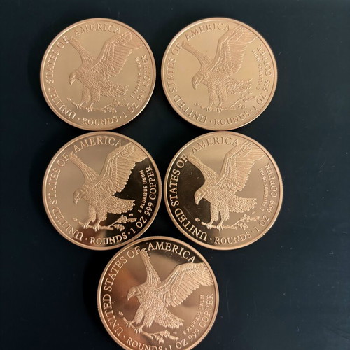 Σετ 5 νομίσματα Walking Liberty USA 999 καθαρός χαλκός σαν καινούργιο