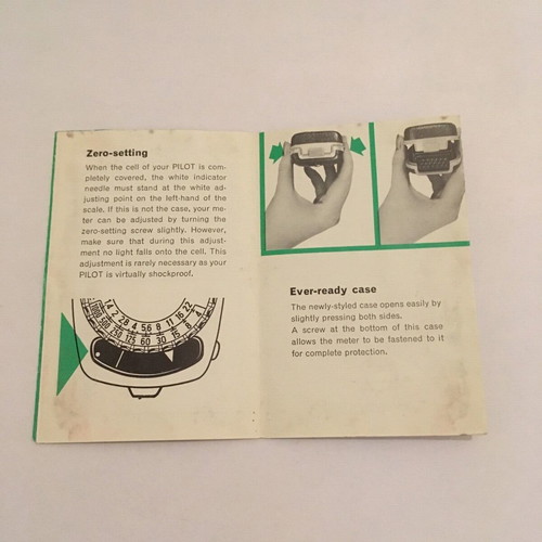 Gossen Pilot instructions manual used, English language