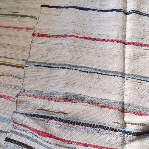 Handmade woven runner used, collectible vintage item