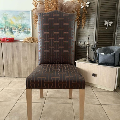 Hermes leather dining chairs like new, set of 8