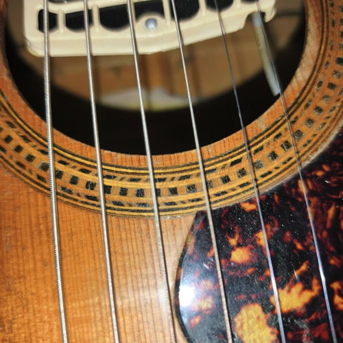 Romanian folk guitar used, 60-70s, solid spruce, with magnet