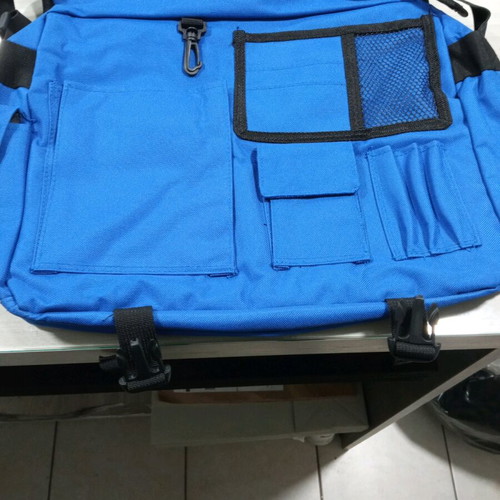 Messenger bag new blue shoulder with durable material and pockets