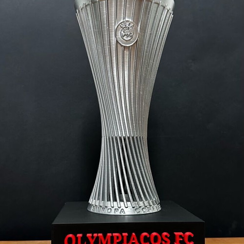 UEFA Conference League Olympiacos trophy with base new