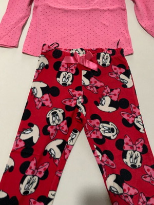 H&M pajama used for ages 2-4, red and pink with stains