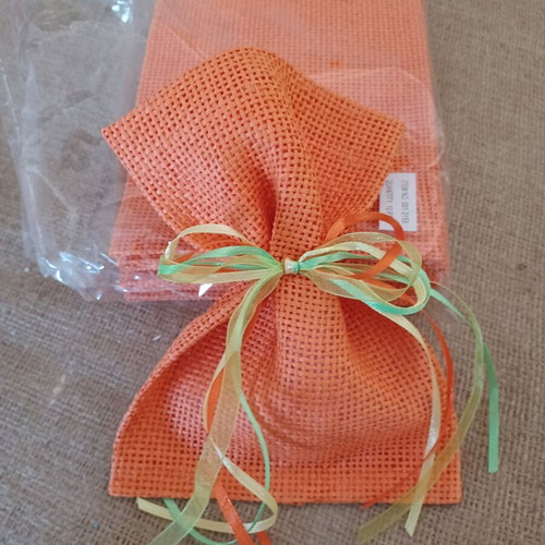 Baptism pouches new, pack of 100 orange straw 19x14cm