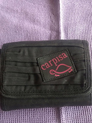 Carpisa medium-sized handbag wallet used, black and fuchsia