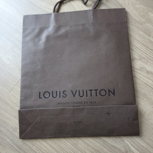 Louis Vuitton paper shopping bag with leather cord, new