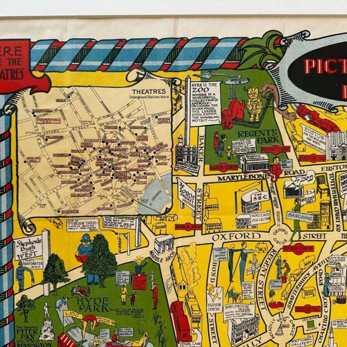 The New Pictorial Map of London 1934 like new by Geographia Ltd